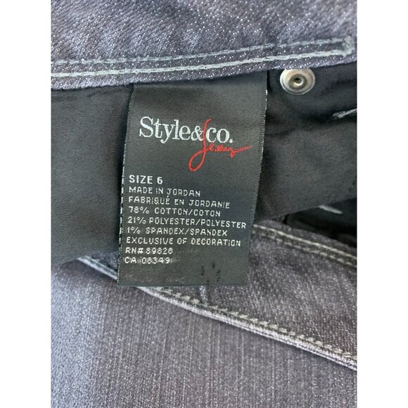 Style & Co Jeans Size 6 Grey Straight Leg Cool Stretch Denim Mid Rise Women New - Picture 7 of 8